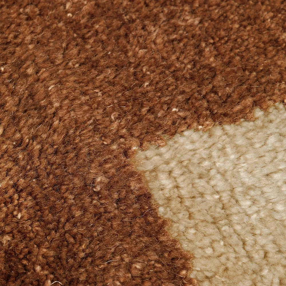 Mara Knyttet Tæppe 120x80 cm Dk Brick/Off-White