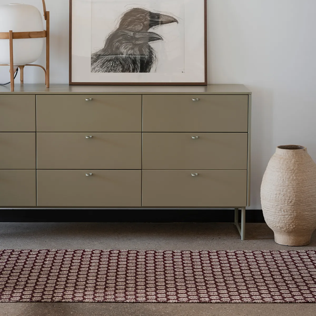 Vendbar Plastmåtte MIMI Burgundy/Cream 180x260 cm