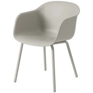 Fiber Outdoor Stol med armlæn Grey 
