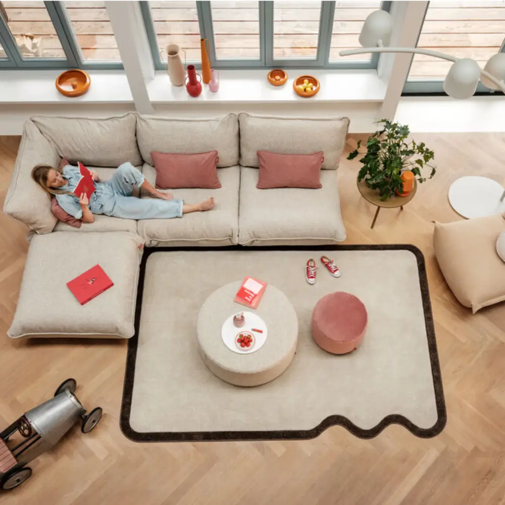 sumo sofa hjørnesektion boucle recycled beige