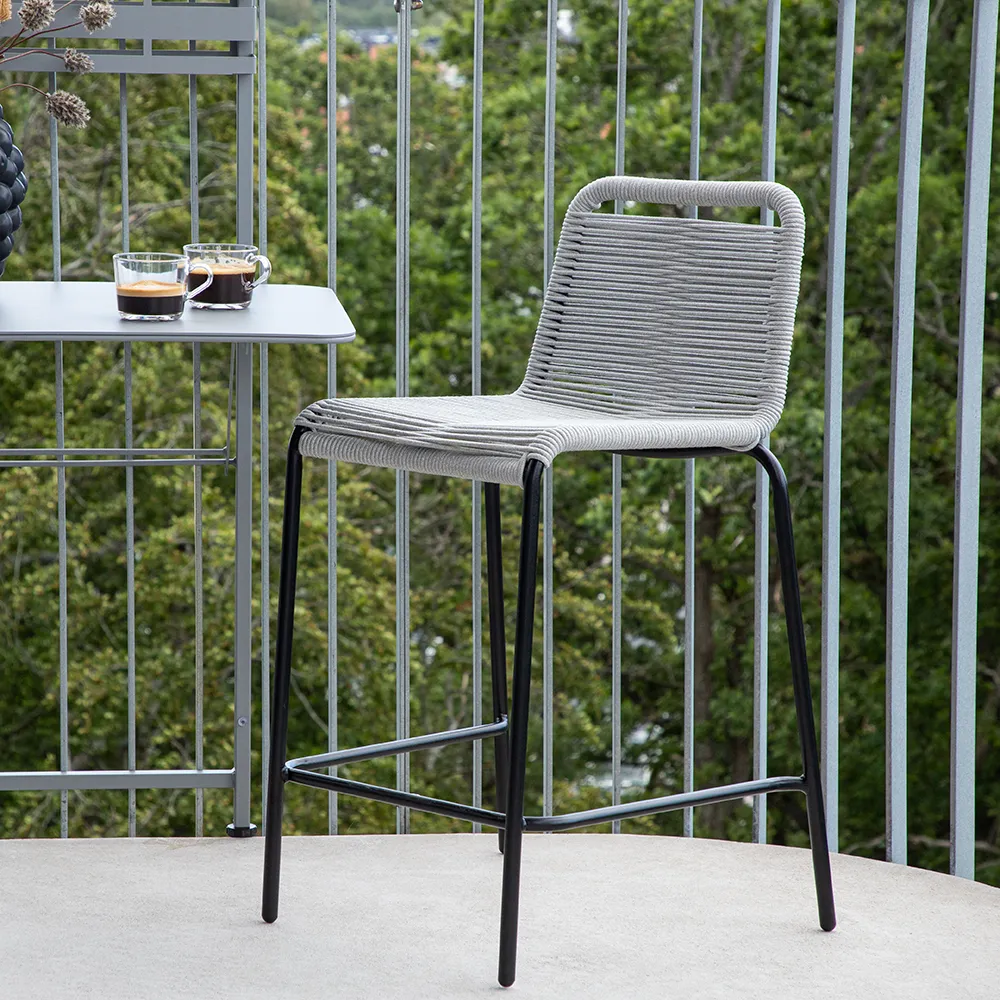 Lindos Barstol lysegrå 2-pak 