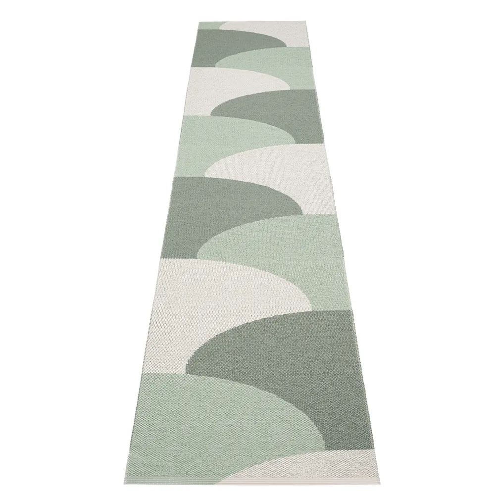 Pappelina, Hill tæppe Army/Misty Mint/Fossil Grey 70 x 360cm