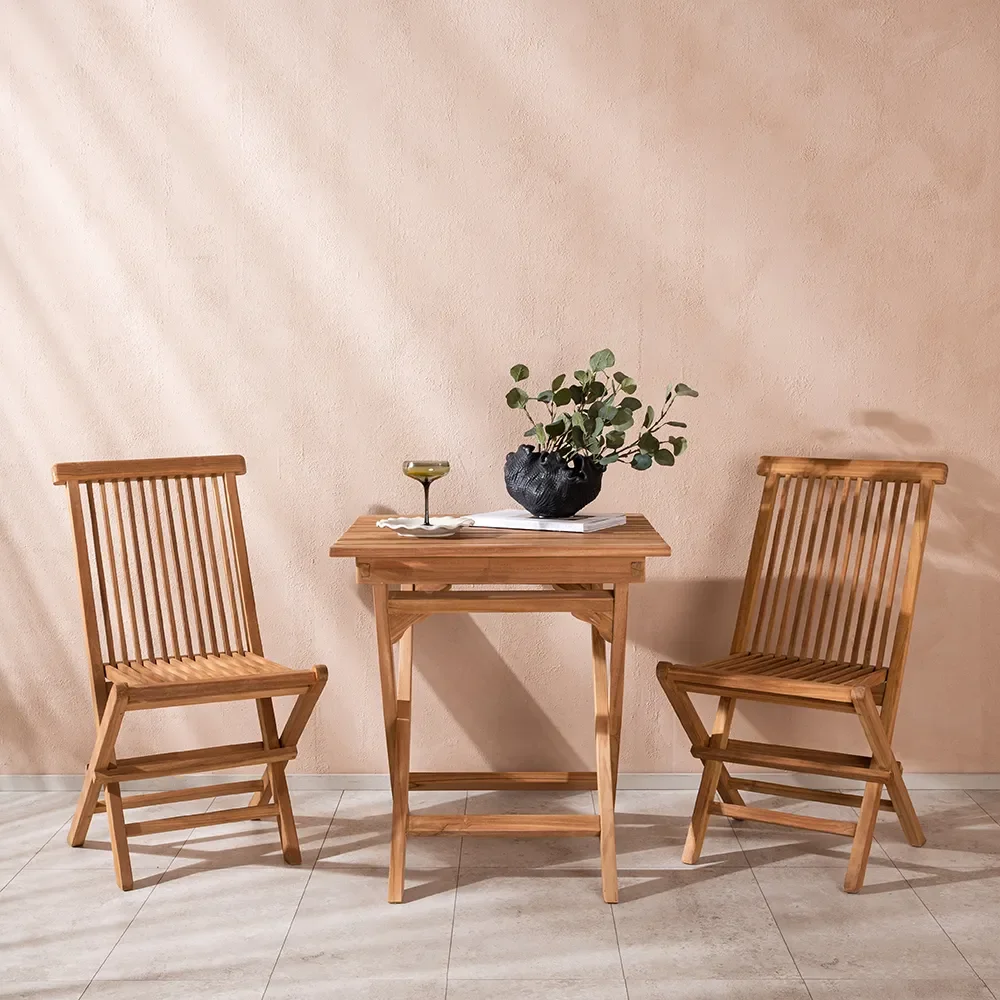 Kenya spisebordsstol teak 2-pak