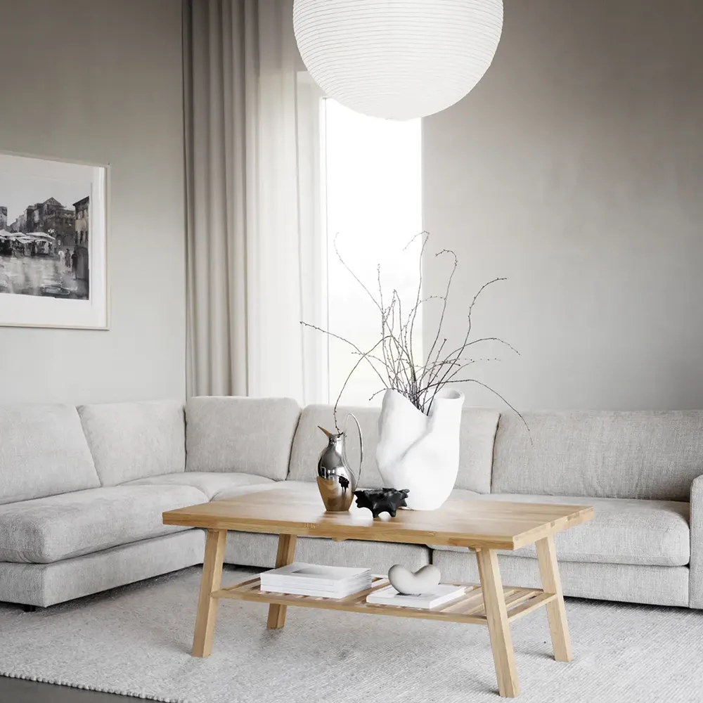 Duncan hjørnesofa 2+3-sæders åben venstre side stof Robin lysegrå