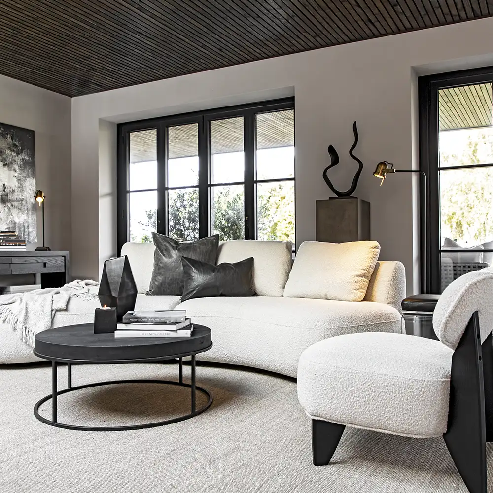 Cadiz stoflænestol Bouclé cream