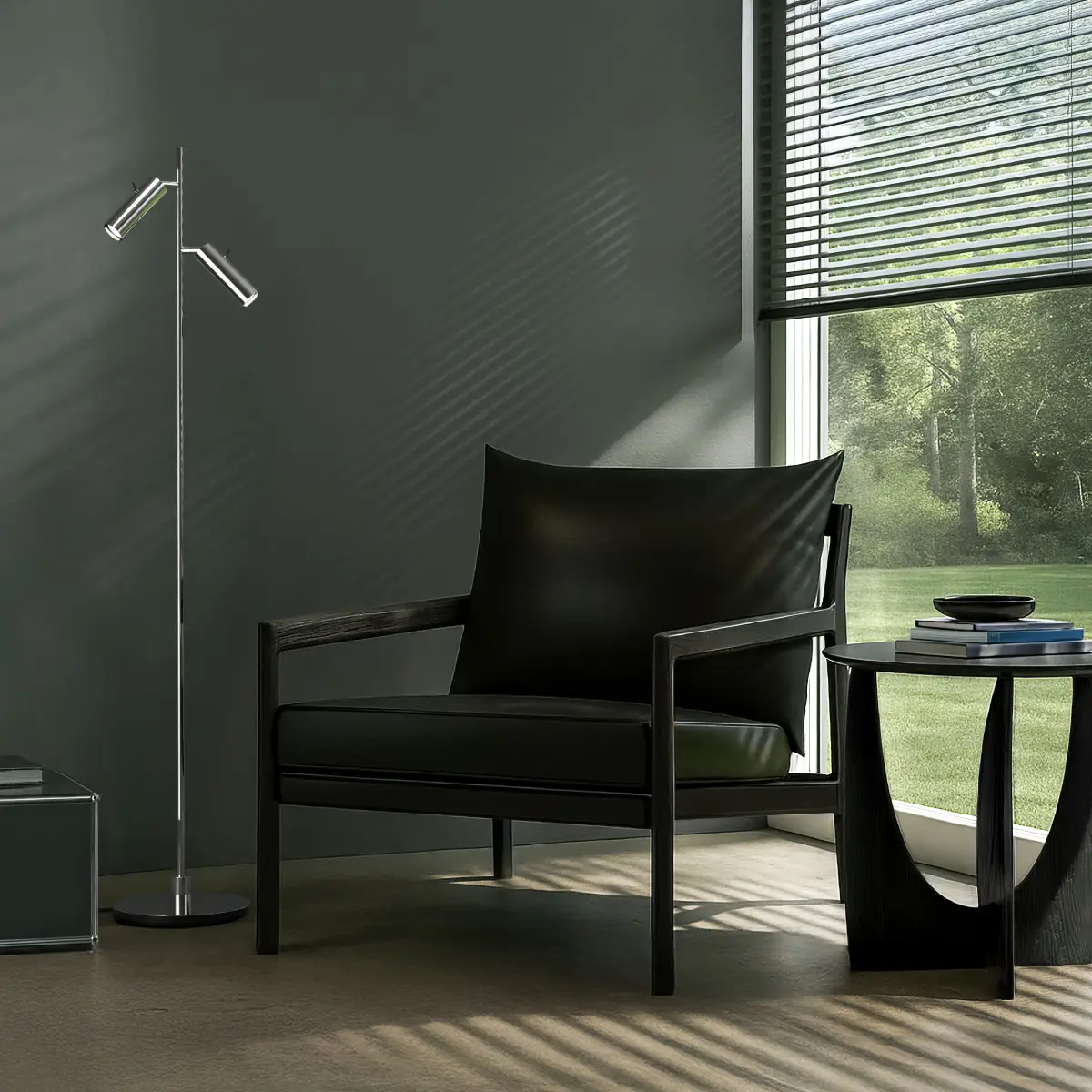 Golvlampa Pipeline dubbel krom  Gulvlampe Ø19,9xH132,6 cm Metal Krom