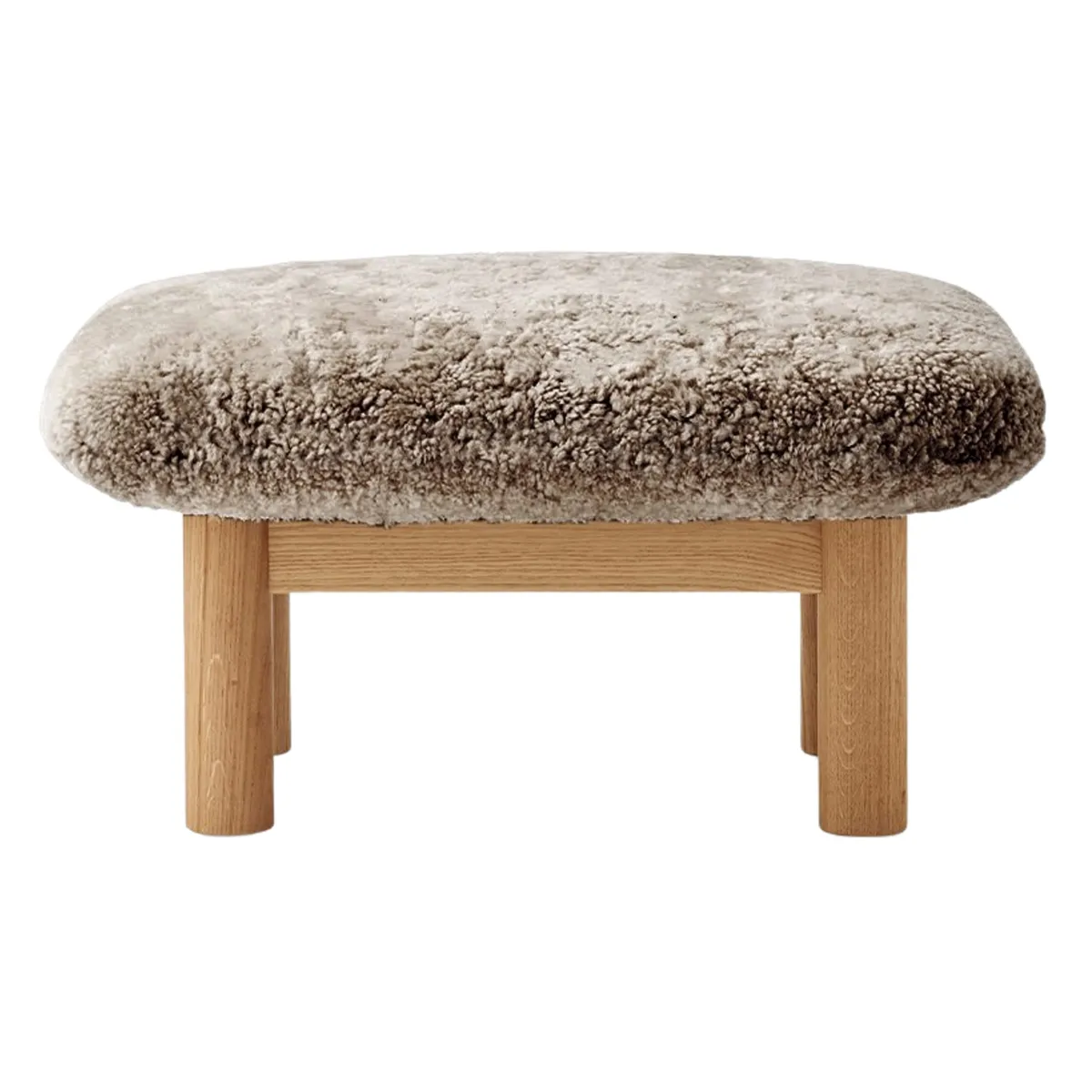 Brasilia skammel massiv eg natur, Sheepskin Nevotex Root