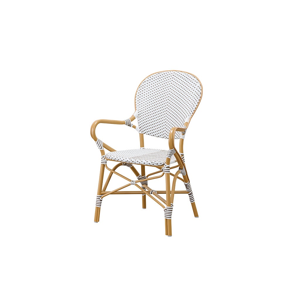 Isabell lænestol hvid m/cappuchino prik