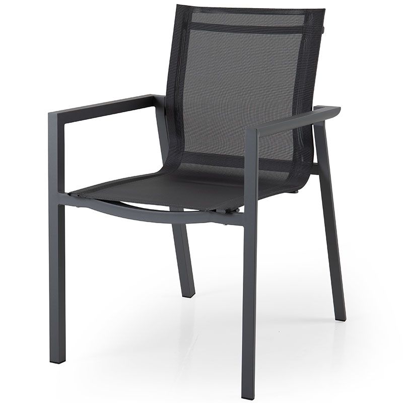 Delia Stabelstol Antracit/Textilene Brafab