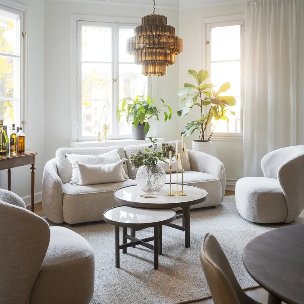 Norris sofa 3-personers stof Anna lys beige