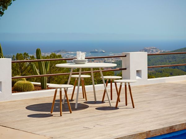 Area Sidebord/skammel hvid 