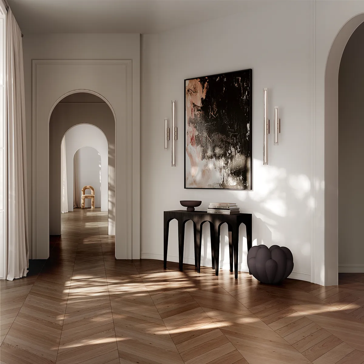 Bow Konsolbord, stort - Coffee Black Oak