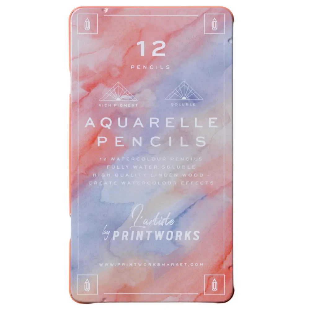 Printworks, 12 farveblyanter - Aquarelle