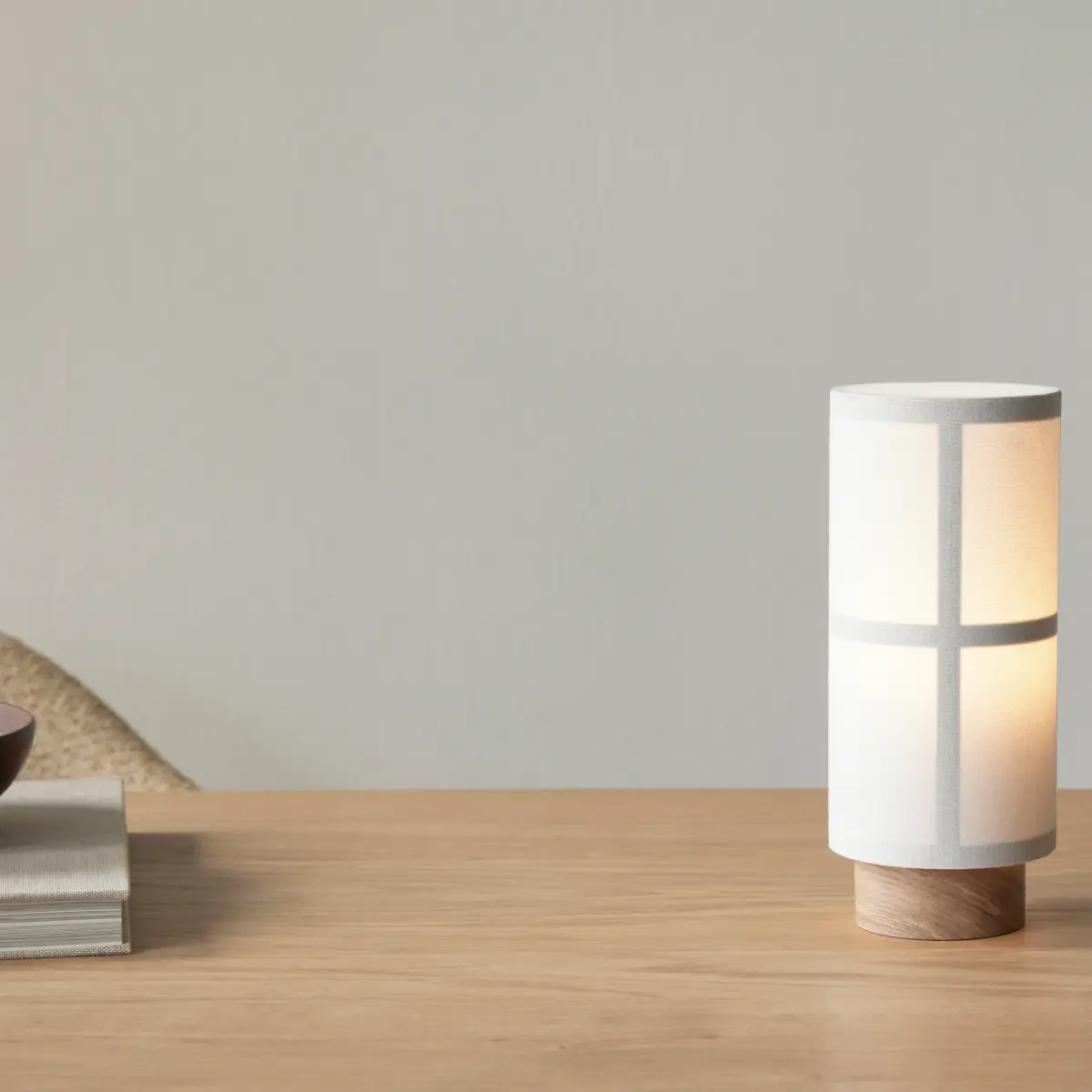 Hashira Bærbar lampe Linne Raw