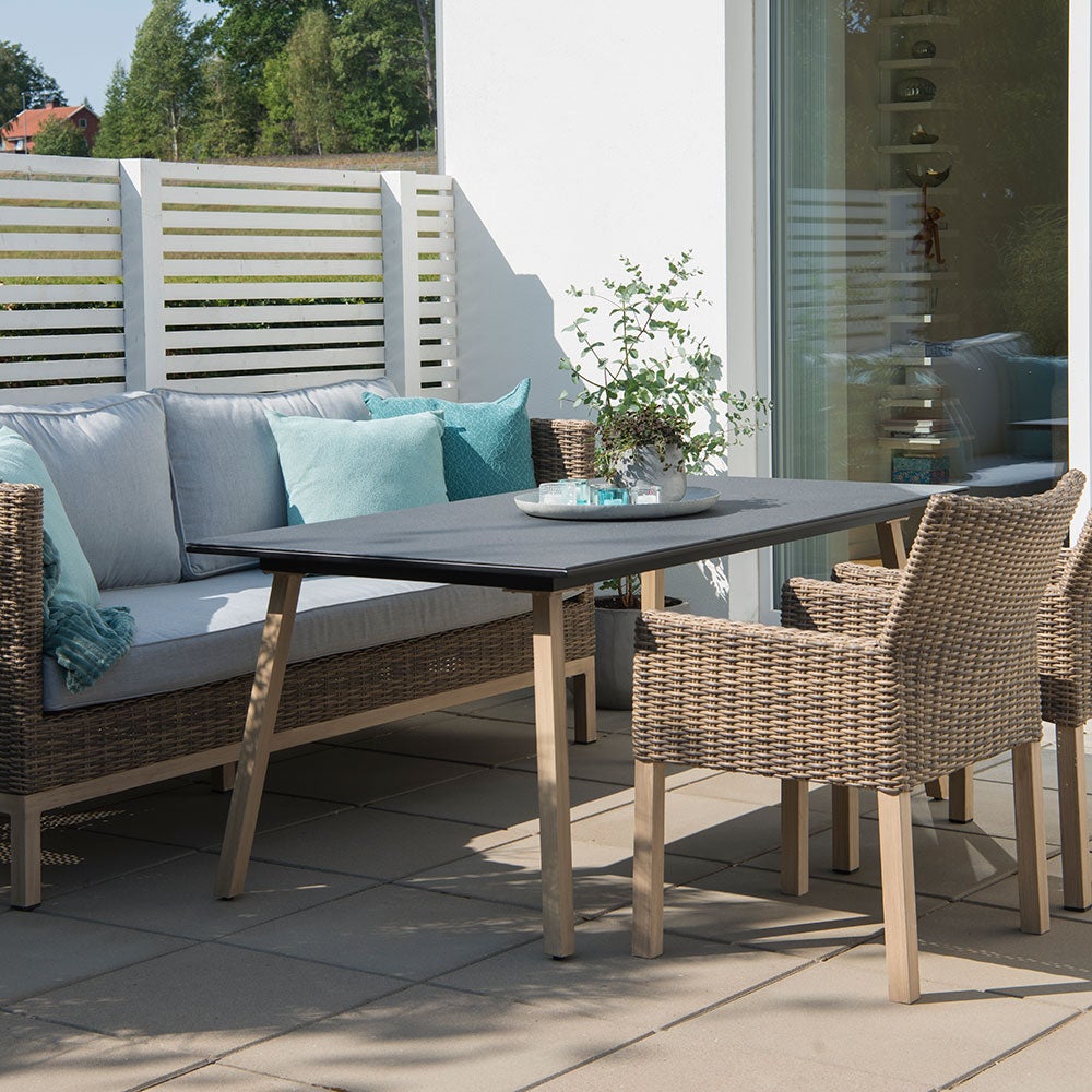 Fyrsnäs spisebordsstol naturflet/aluminium 