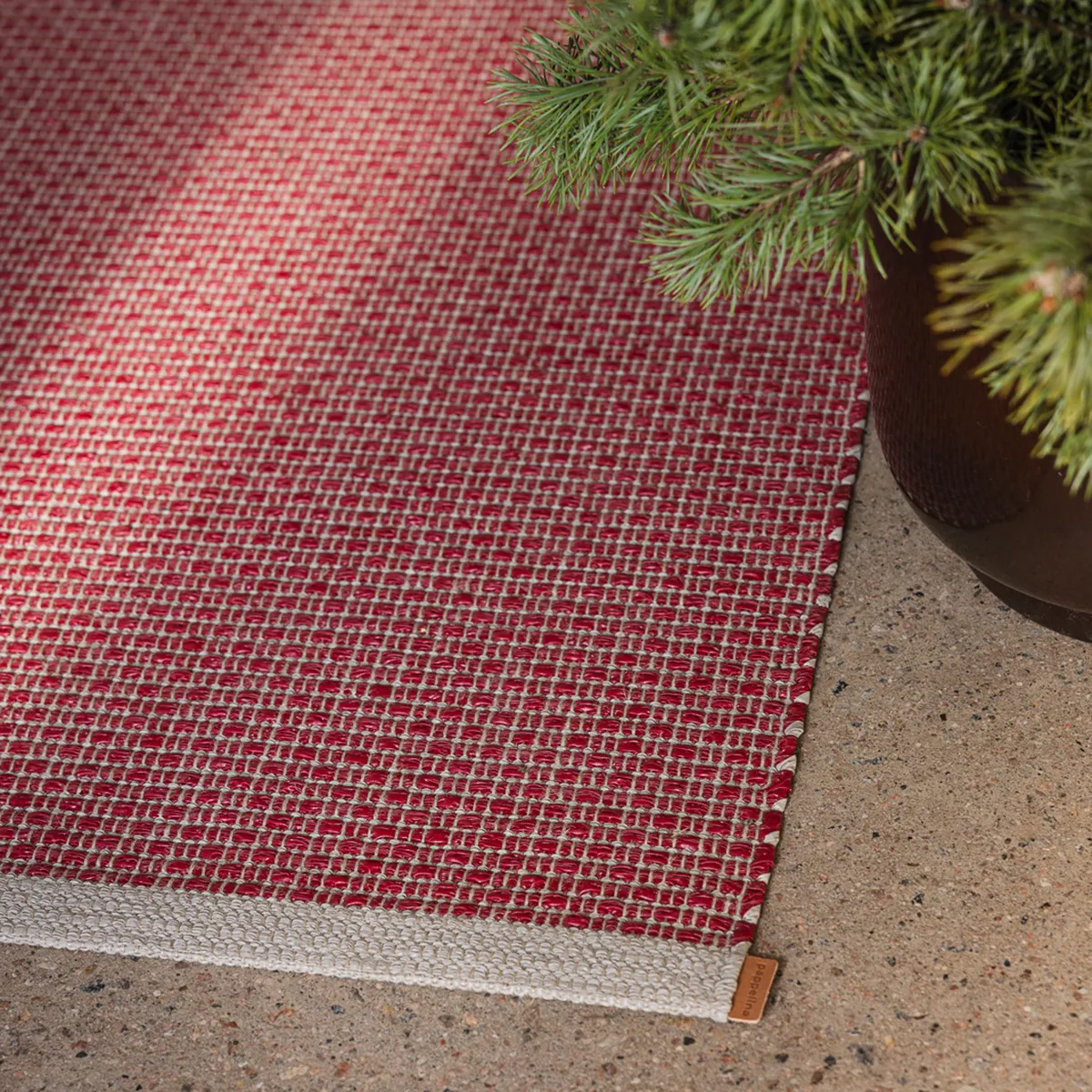 Vaskbar Plastmåtte NILS Dark Red 70x180 cm