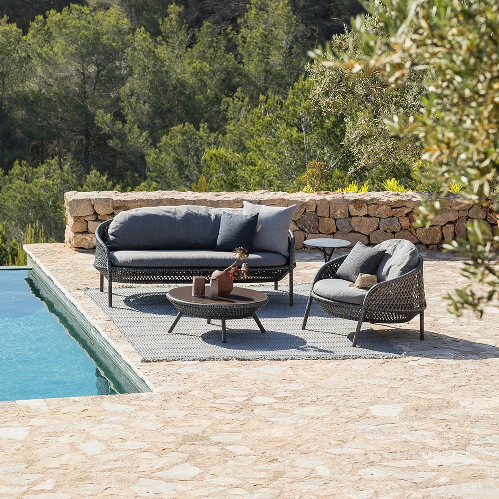 Stel til AHNDA fodskammel / sofabord AB3 vulcano 0305 graphite 0108