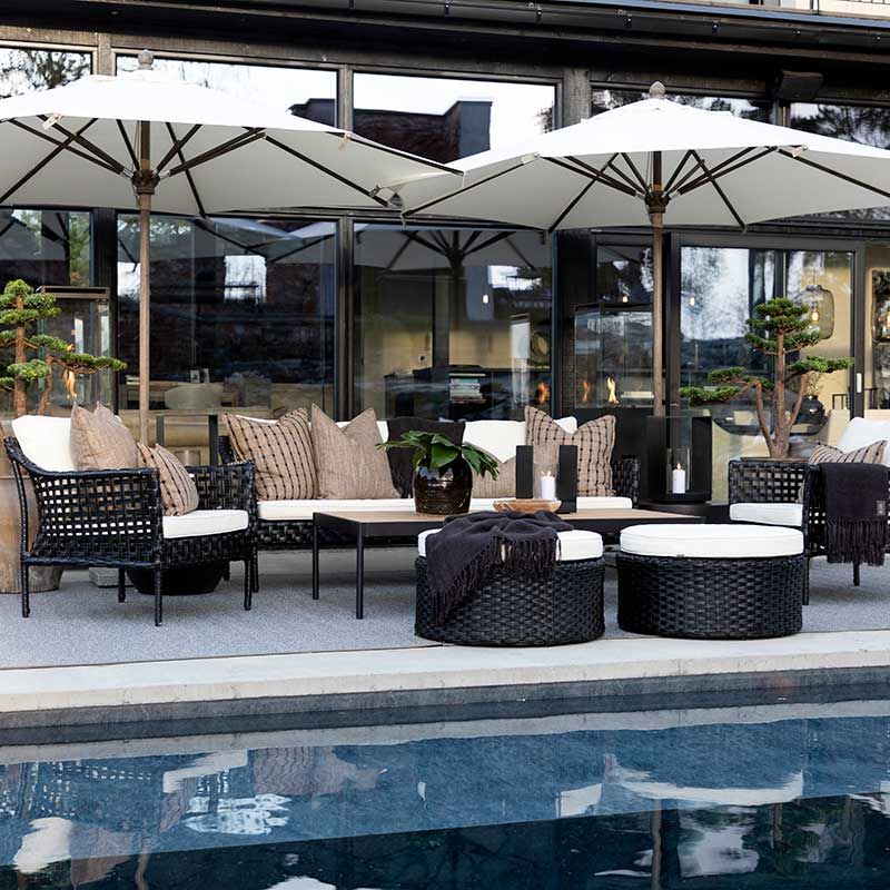 Sofa Santa Monica Sort Polyrattan Ekskl. Hynde Artwood