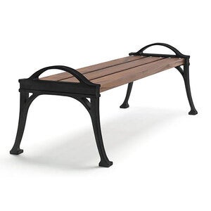 Lessebo bænk sort / olieret mahogni