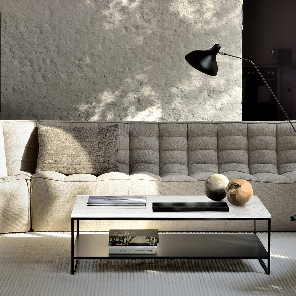 Stone Sofabord White Carrara