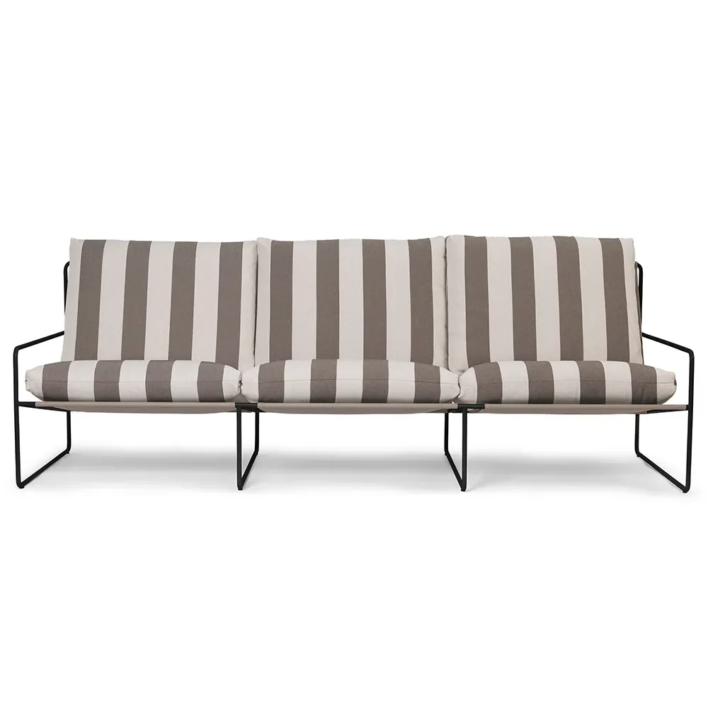 Ferm Living, Desert 3-personers sofa Stripe Black/Chocolate