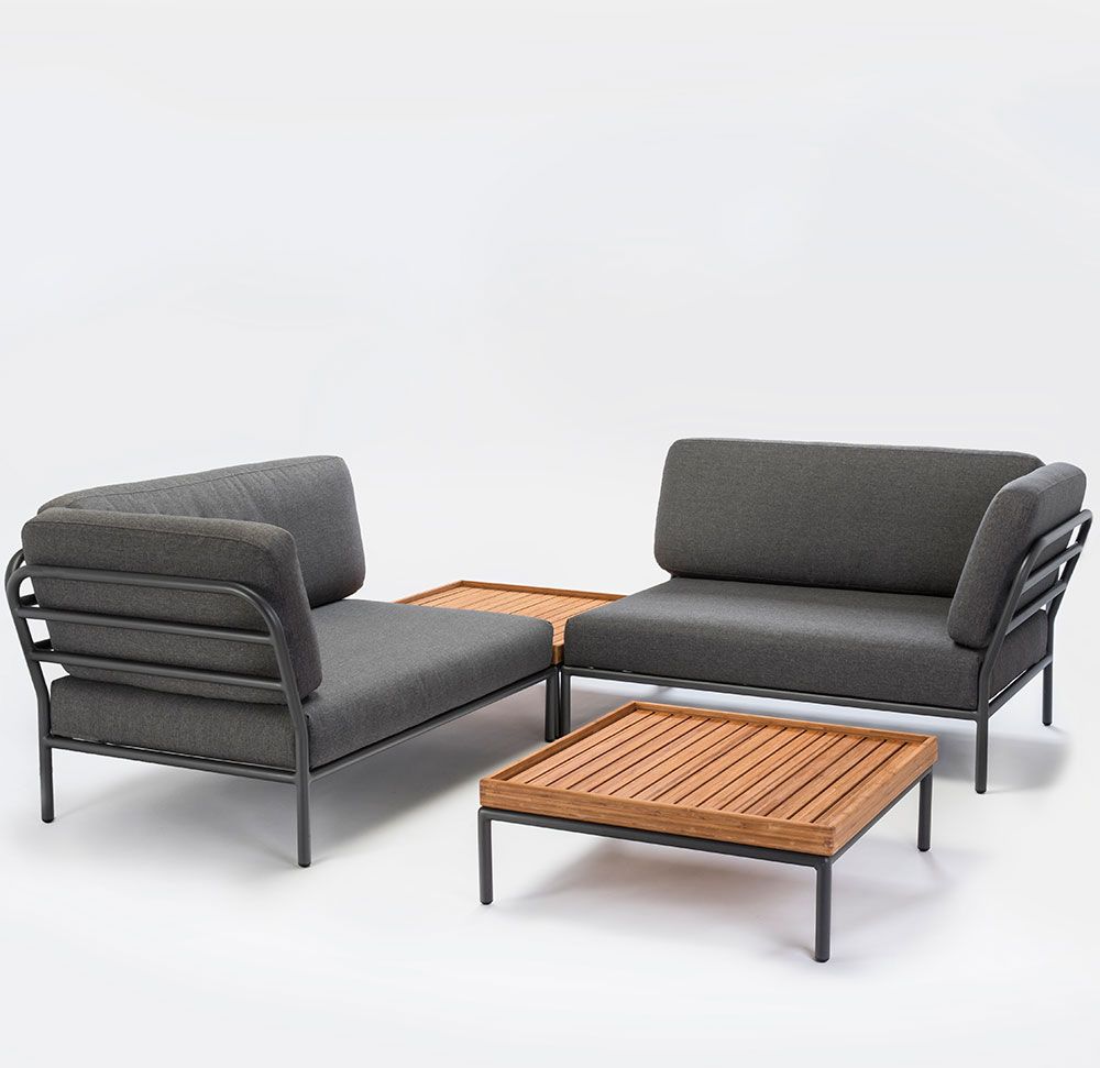 Level fodskammel 81x81 cm grå aluminium