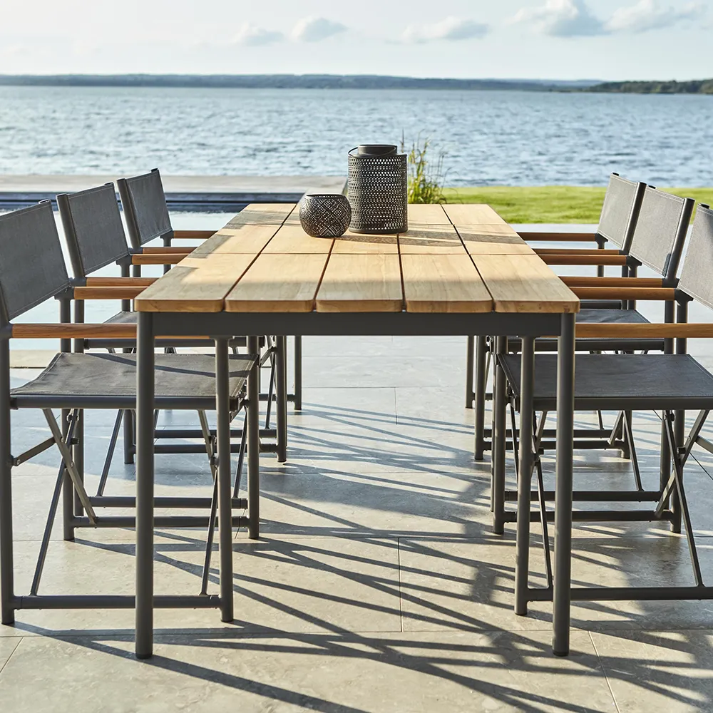 Zand spisestol teak/antracit