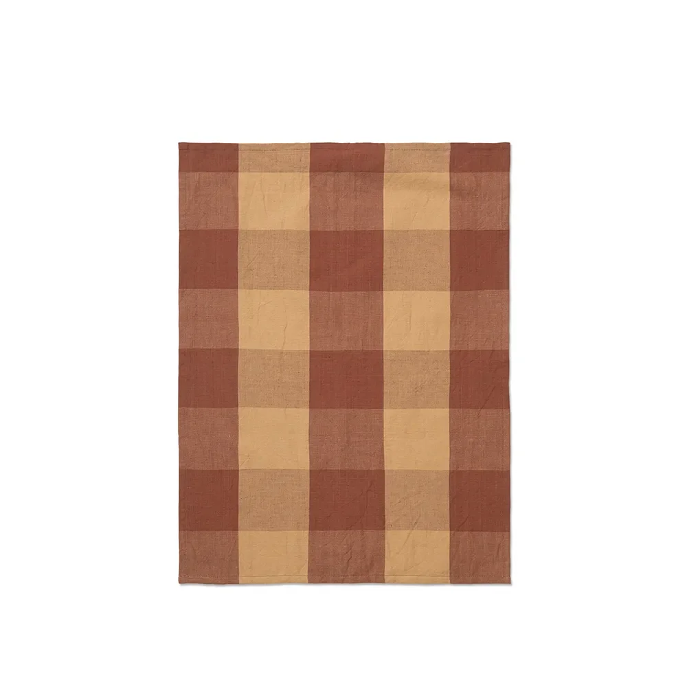 Ferm Living, Køkkenhåndklæde Hale Peach/Spice Red