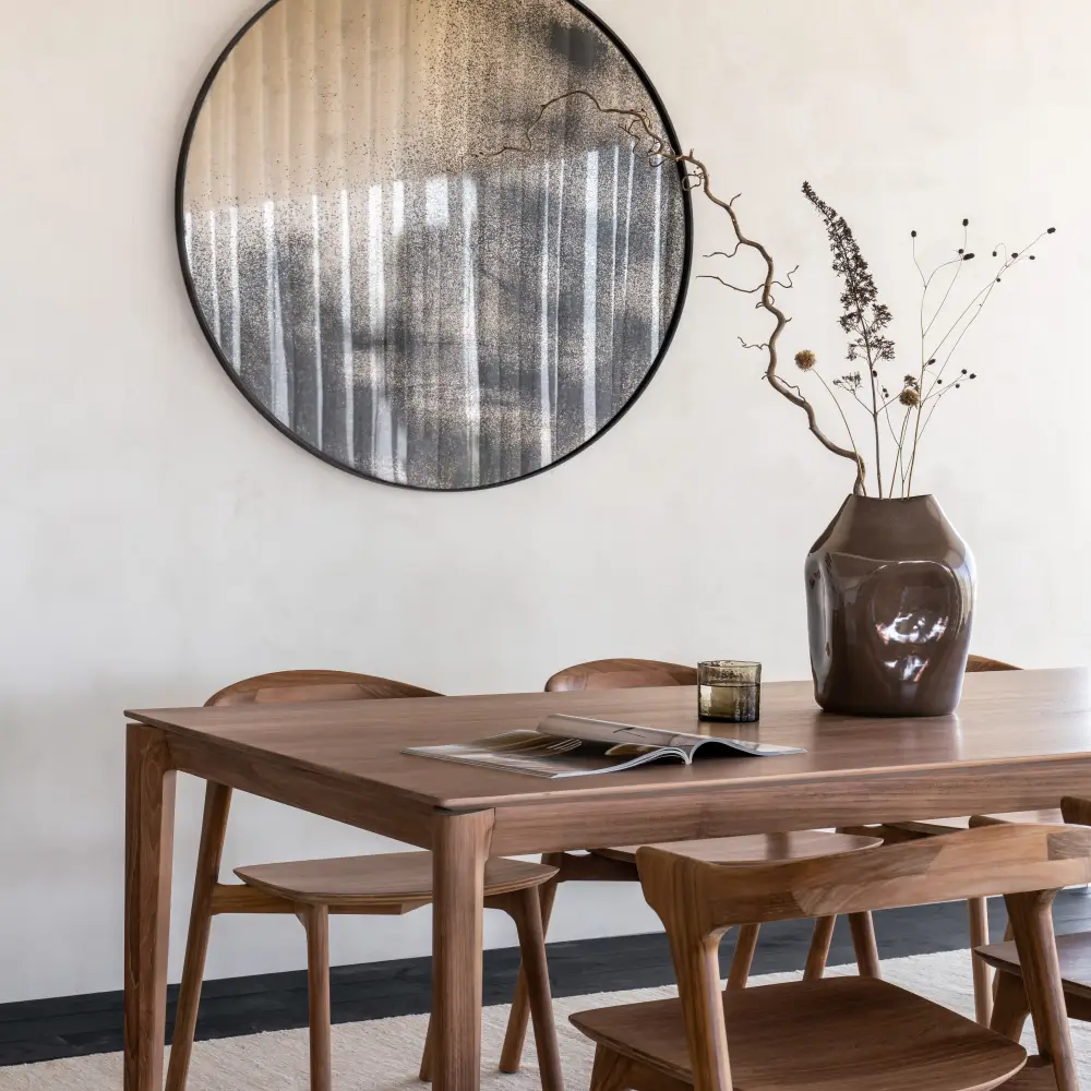 Aged vægspejl Ø121 cm bronze