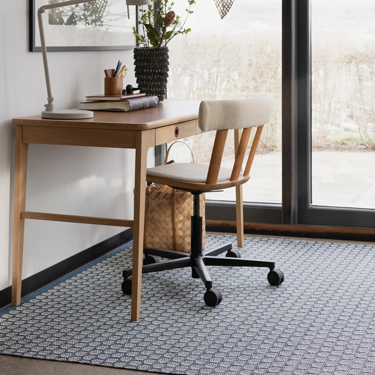Vendbar Plastmåtte MIMI Ocean Blue/Cream 70x300 cm