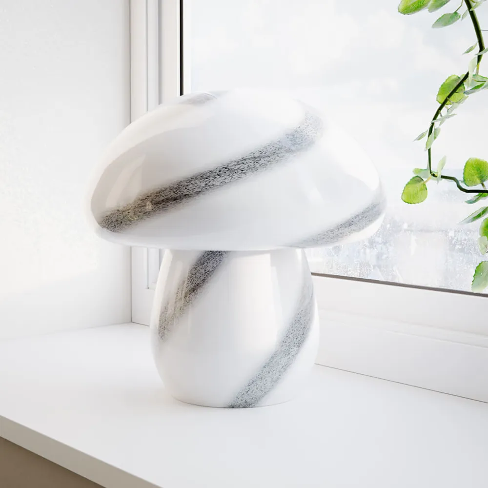 Mira Mushroom bordlampe hvid/sort