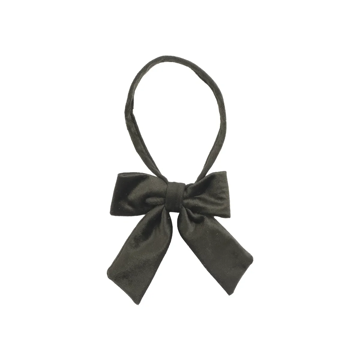 Julesløjfe i velour Velvet S Green B 10 cm