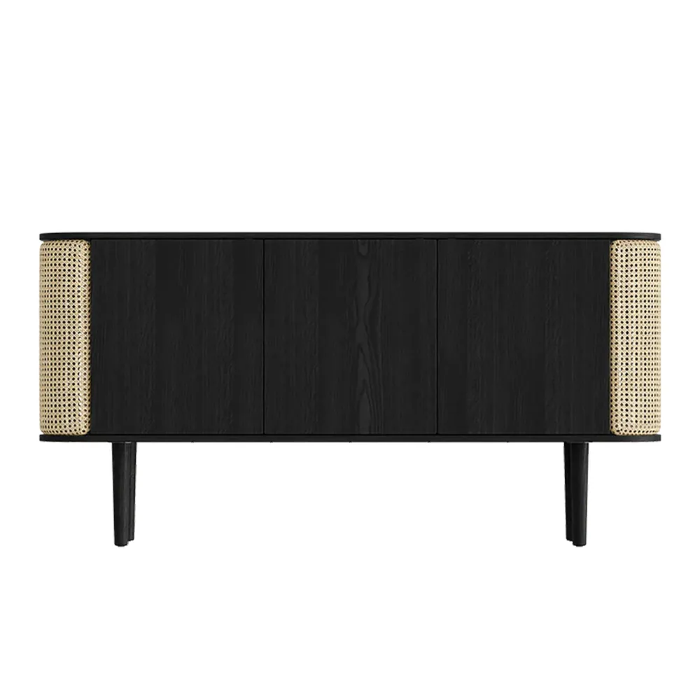 Treasures skab med 3 låger Sort eg/Ventian Cane