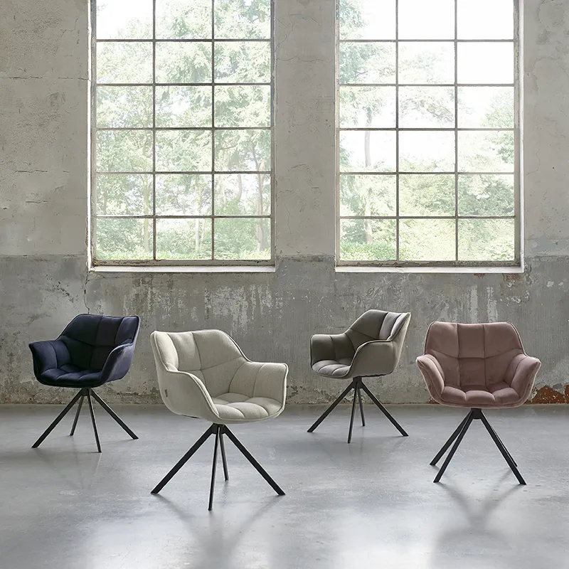 Carnaby stol med armlæn mouliné linen fabulous flax