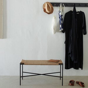 Ven bænk sort / rattan