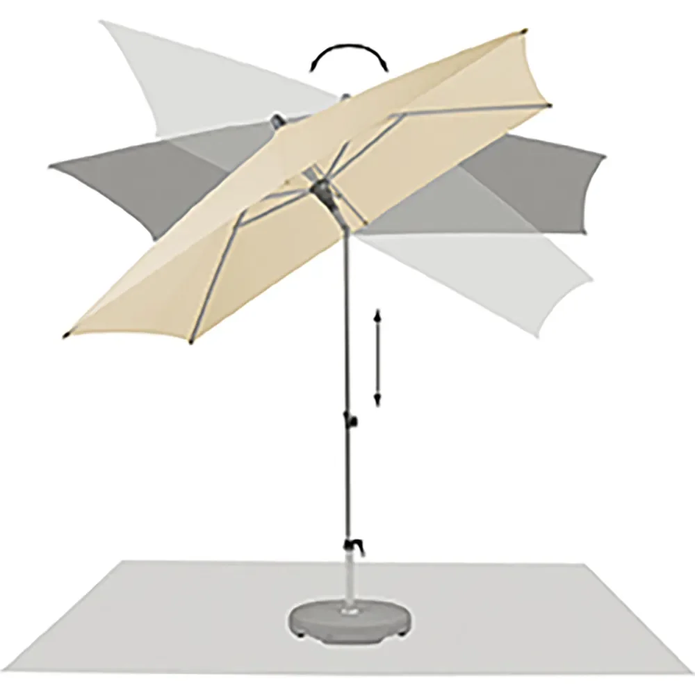 Alu-Smart Parasol 250x200 cm Kat.2 157 Stone grey
