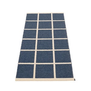 Vævet Tæppe Criss Dark Blue 70x150 cm