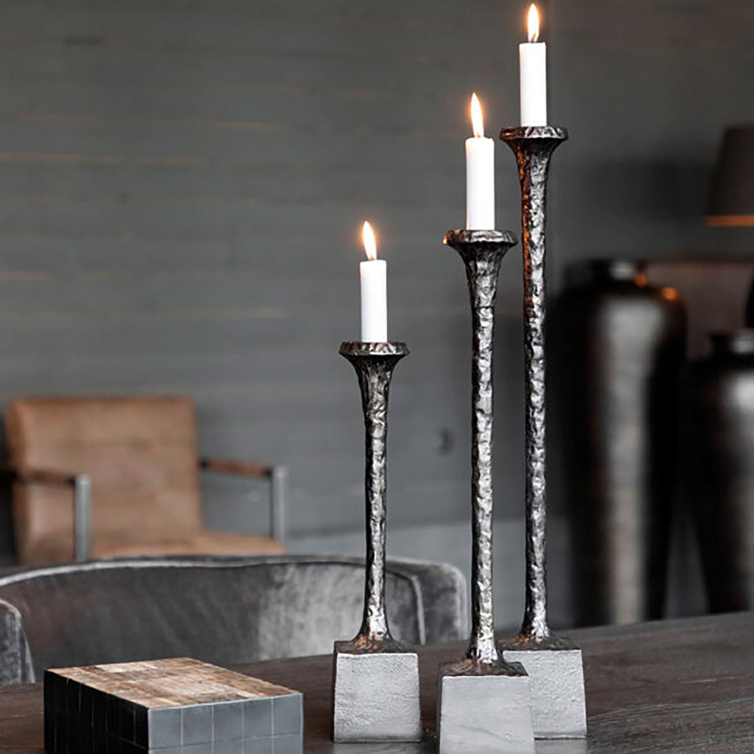 Candela Lysestage 3-pak Antique Bronze Artwood