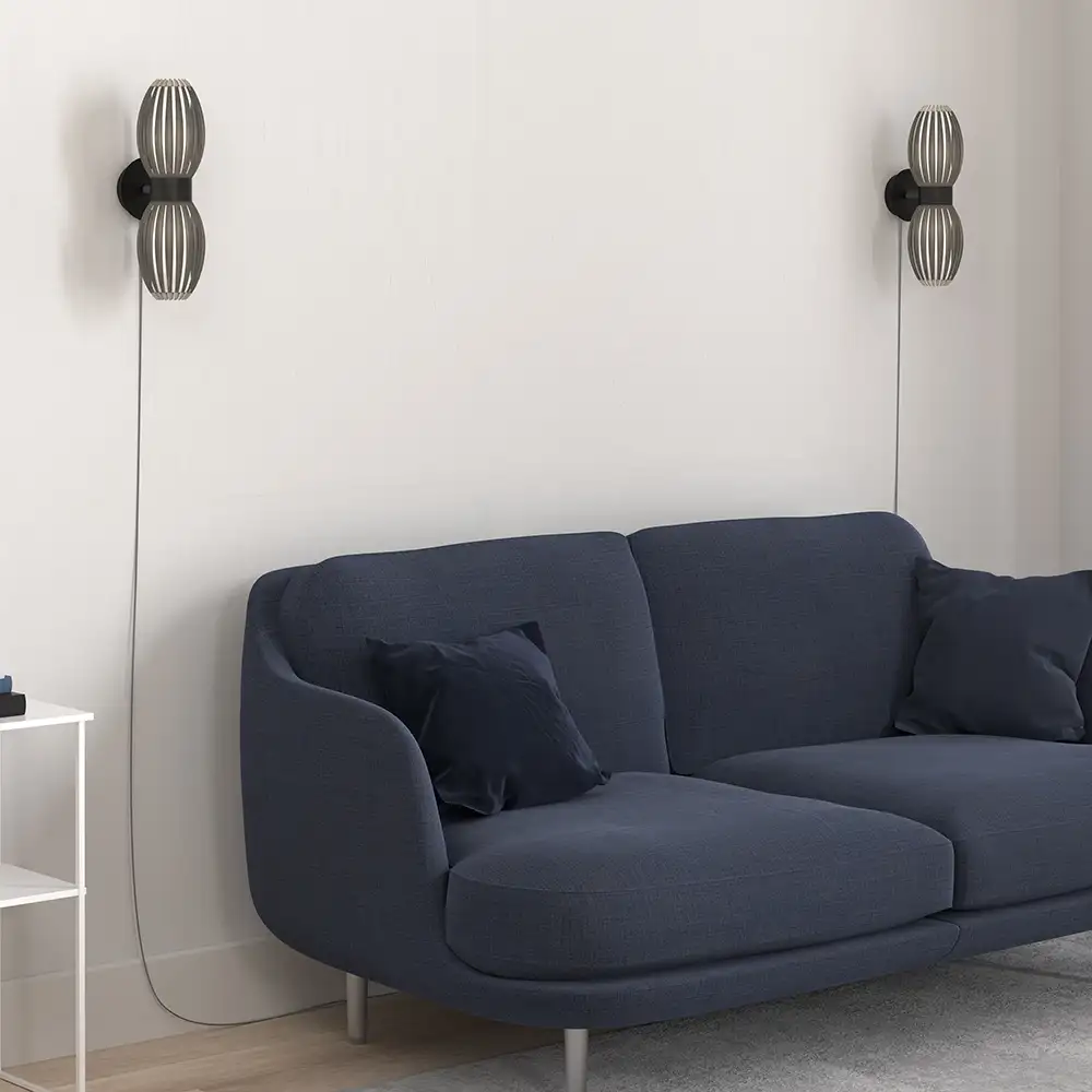 Tentacle væglampe Duo Sort/Røg G9