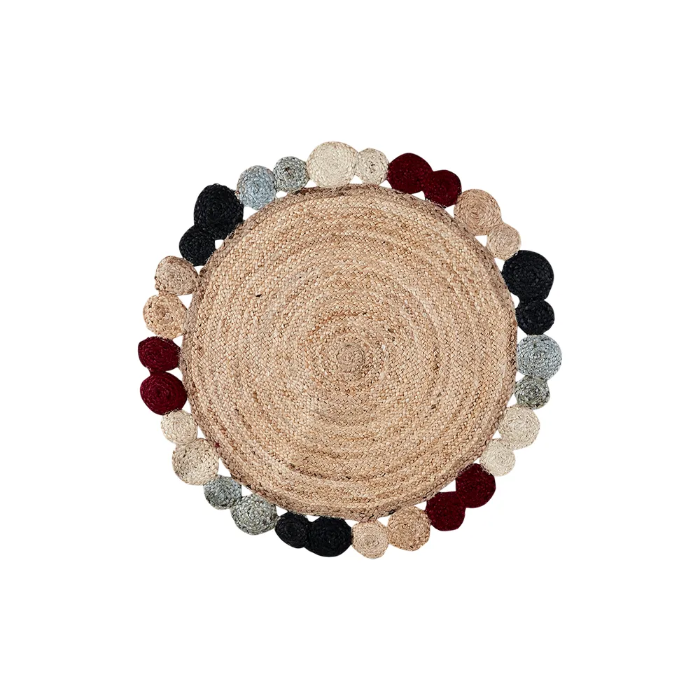 Affari of Sweden, JUNI tæppe natur/flerfarvet Ø90 cm