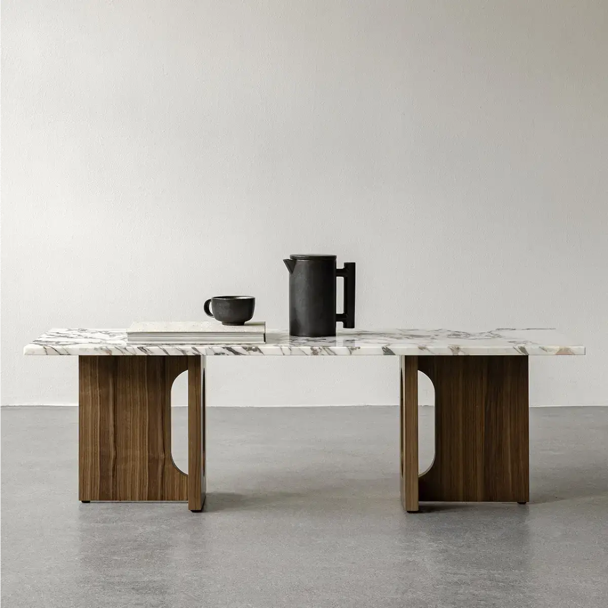  Androgyne sofabord mørk eg/Calacatta Viola marmor