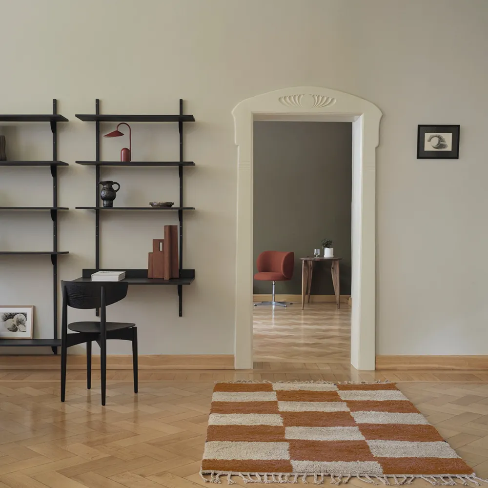 Sector Vægmonteret skrivebord - Black Ash/Black Brass