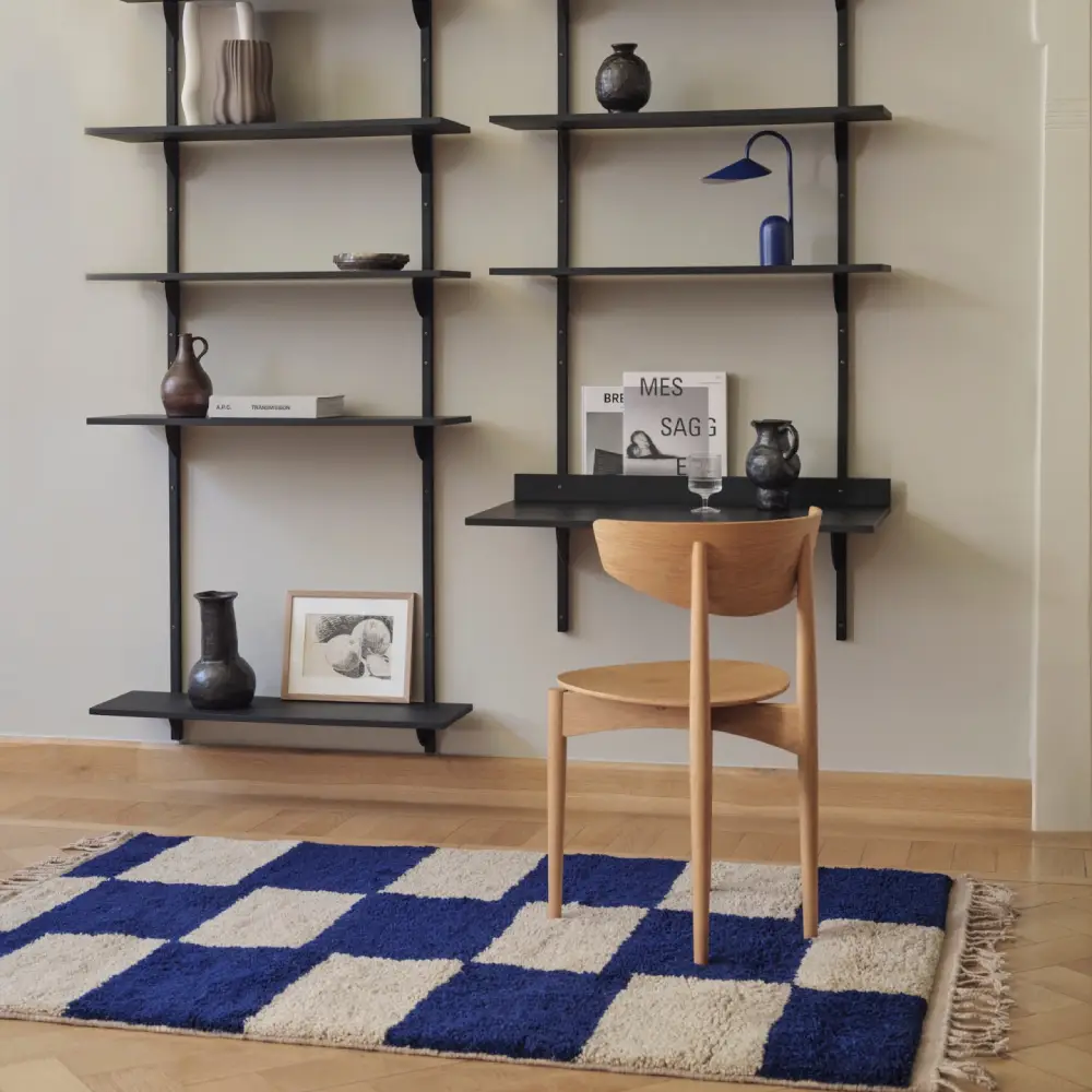 Mara Knyttet Tæppe 120x180 cm - Br Blå/Off-Whi