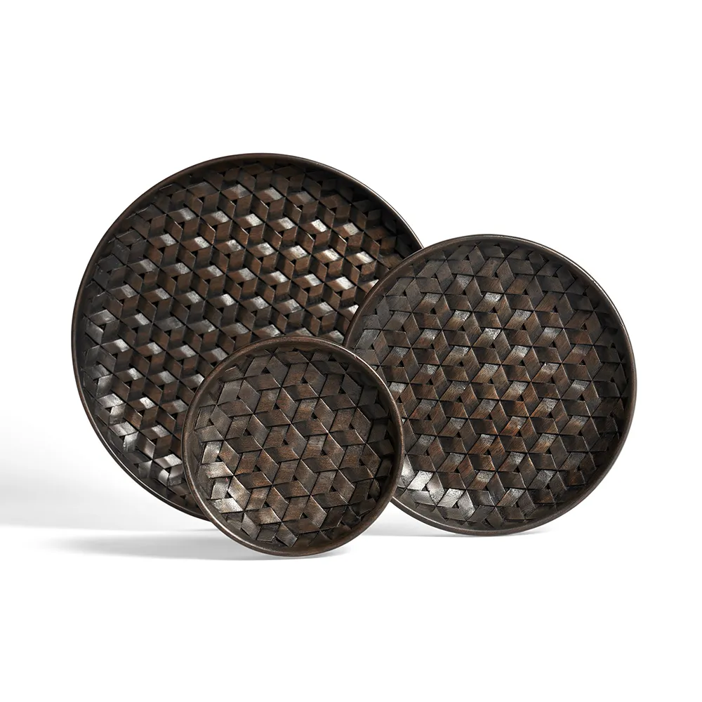  Tampa bakke mørkebrun mahogni - Sæt med 3 stk