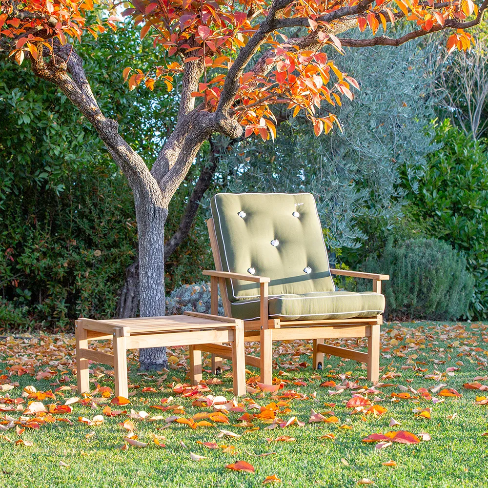 55x55cm skammel teak 