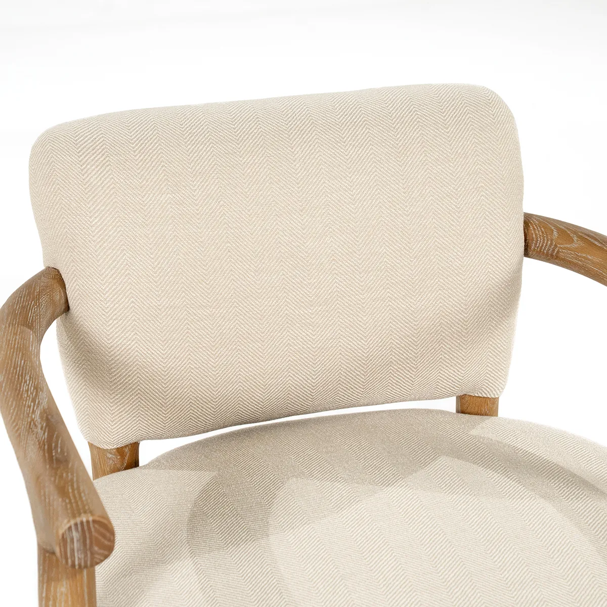 Lænestol i Asketræ Glenn Herringbone Beige