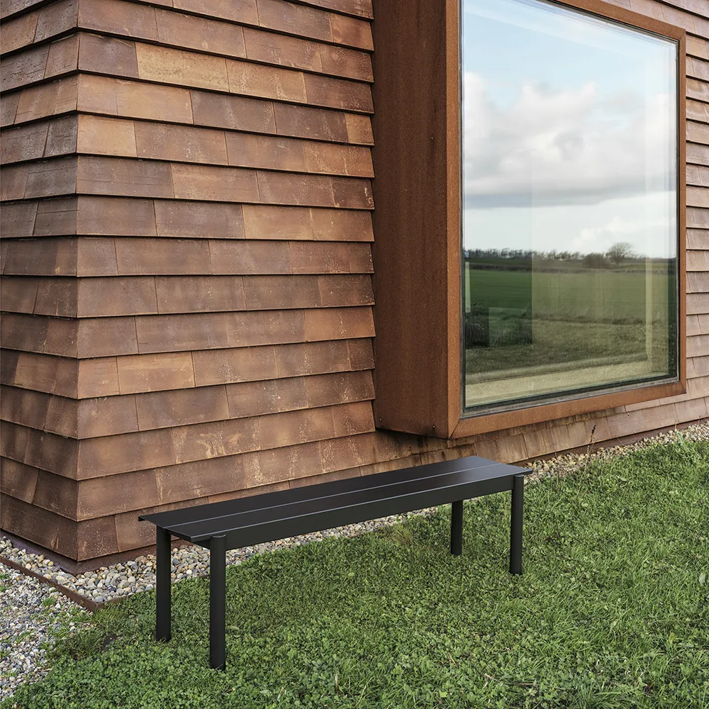 Linear Steel Bænk 110x34 cm Warm Galvanized Steel 