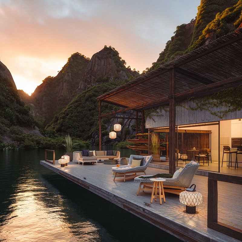 Mbrace loungestol høj KASTENNØD 