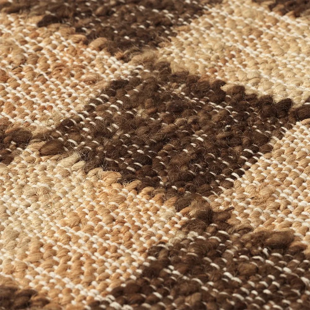 Håndvævet Uldtæppe Check 200x300 cm Coffee