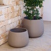 Soil potte rund stor Taupe structure, fiberglas